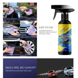 QIAWI Car Nano quick-coat restore-Coating Spray-Advanced Automobile Quick-acting Coating Agent With Dust -Proof and Glazing Effects -Long Lasting Car Showroom gloss that LASTS 350ml