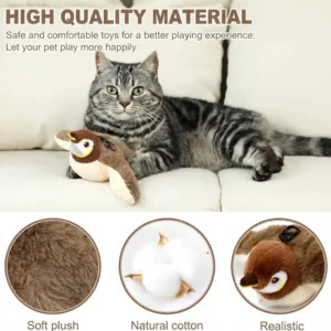 QIAWI™ Interactive Chirping Bird Cat Toy (Realistic Flapping & Sound)