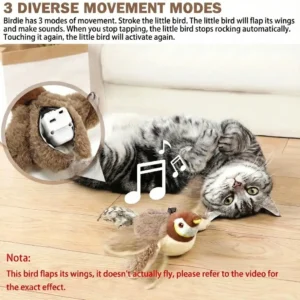 QIAWI™ Interactive Chirping Bird Cat Toy (Realistic Flapping & Sound)