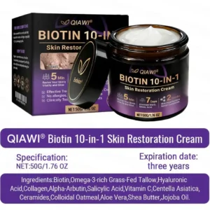 𝐎𝐟𝐟𝐢𝐜𝐢𝐚𝐥 𝐒𝐭𝐨𝐫𝐞 |  🏅 Made and Shipped from USA ✨QIAWI® Biotin 10-in-1 Skin Restoration Cream 🍀