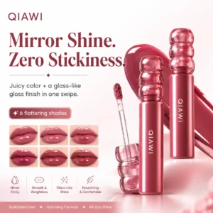 QIAWI Deep Glaze Lip Gloss – Glass-Like High Shine, Lightweight Non-Sticky K-Beauty Inspired Lip Color
