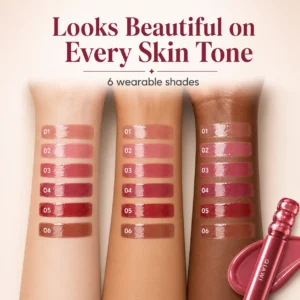QIAWI Deep Glaze Lip Gloss – Glass-Like High Shine, Lightweight Non-Sticky K-Beauty Inspired Lip Color