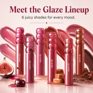 QIAWI Deep Glaze Lip Gloss – Glass-Like High Shine, Lightweight Non-Sticky K-Beauty Inspired Lip Color
