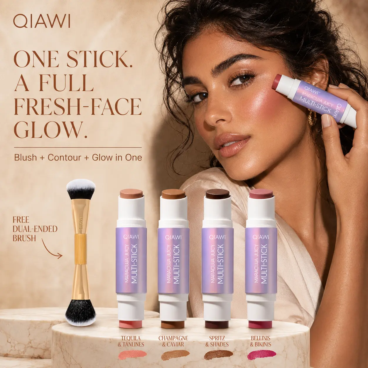 QIAWI™ Maracuja Juicy Multi-Stick Duo Set with Free Blending Brush