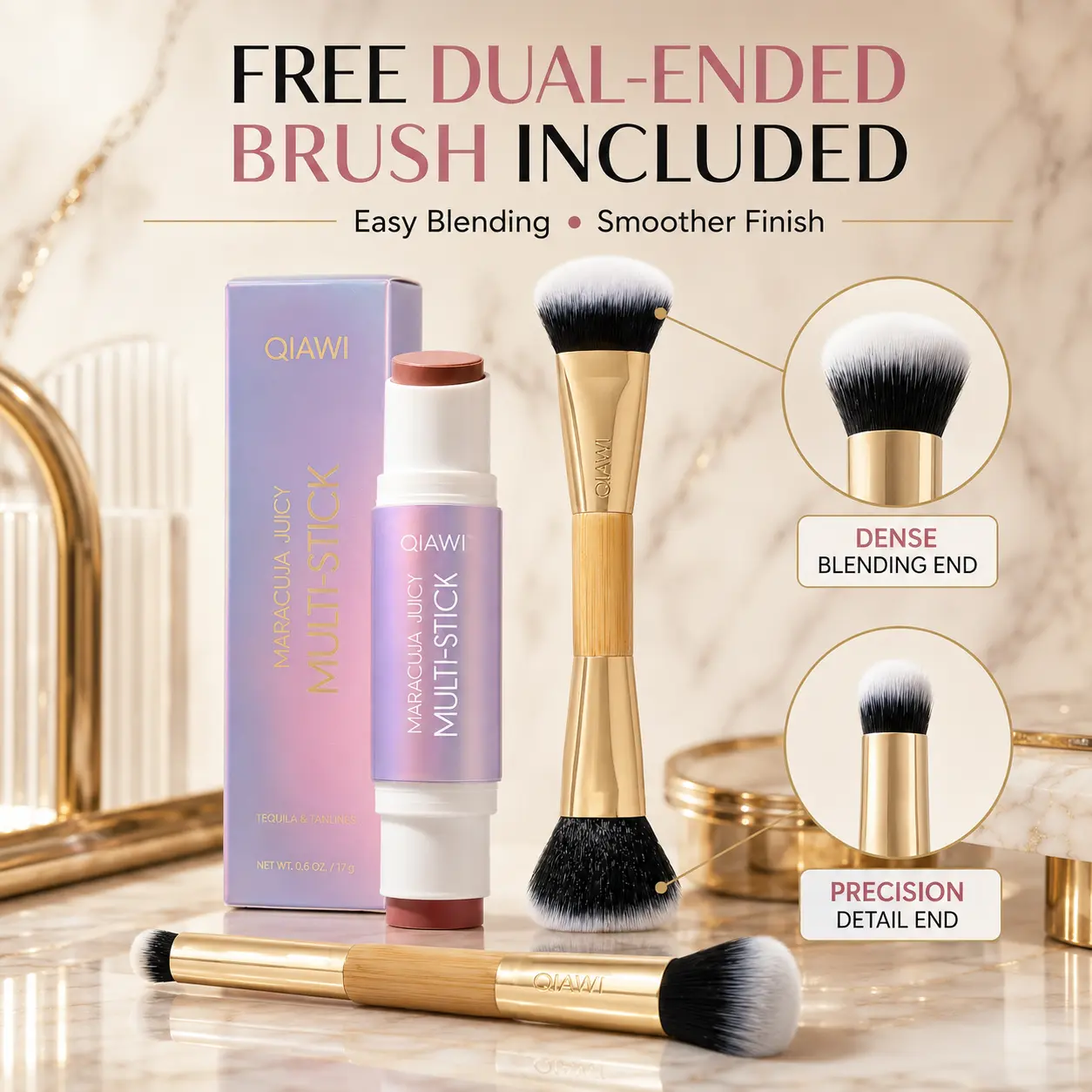 QIAWI™ Maracuja Juicy Multi-Stick Duo Set with Free Blending Brush