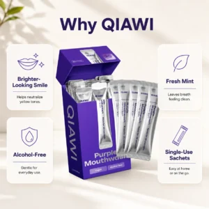 QIAWI Purple Mouthwash — Fresh Breath in 30 Seconds