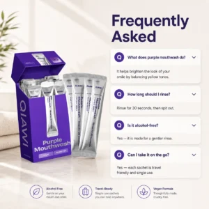 QIAWI Purple Mouthwash — Fresh Breath in 30 Seconds