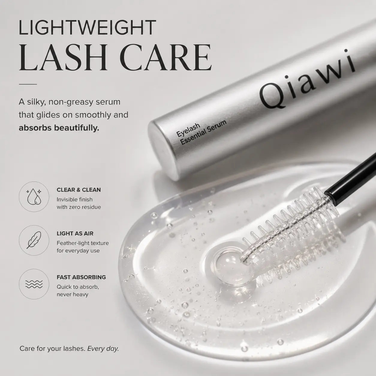 Qiawi Essential Lash Serum — Lightweight Lash Care for Fuller-Looking, Healthier-Looking Lashes
